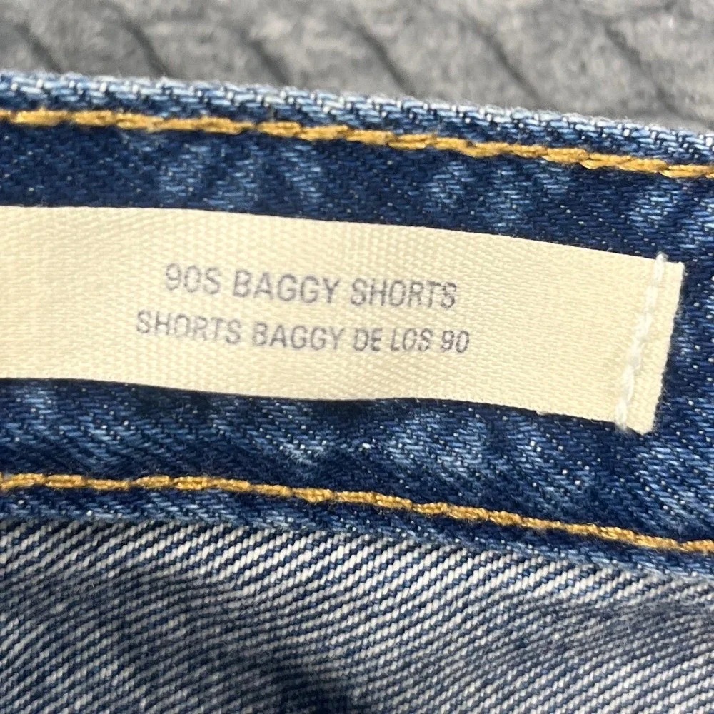 Universal Thread 90s Baggy Shorts Women Blue Floral Embroidered Denim 2
